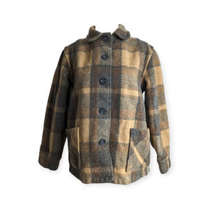 Vintage Amana Woolen Mill Wool Blend Plaid Shacket Shirt Jacket